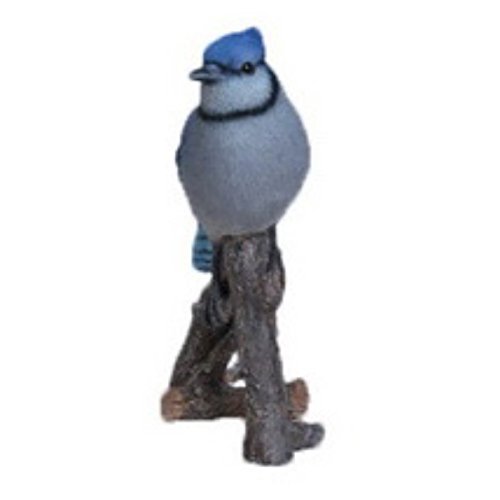 Estatua de pájaro azul en rama miniatura 5