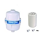 Filtro para ducha antical elimina el cloro desde agua con resina KDF. Casquillo estándar conectable en todos los brazos ducha.Filtro ducha con resina KDF fácil y rápido de instalar en la rueda de la ducha no necesita la visita de un hidráulico para el montaje. Protege las incrostazine del cal y elimina el cloro.
