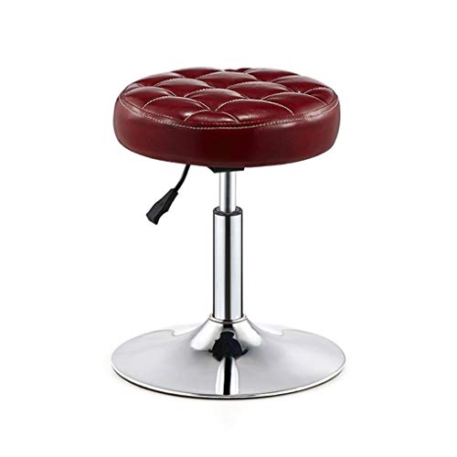 Taburete de bar giratorio ajustable con reposapiés y ruedas, taburete alto de metal para restaurantes, cafeterías y bares, color marrón