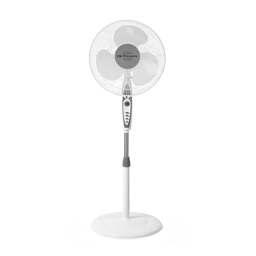 Orbegozo Sf 0147 - Ventilateur sur pied oscillant, 3 niveaux de ventilation, pales de 40 cm, hauteur réglable, 50 W, blanc
