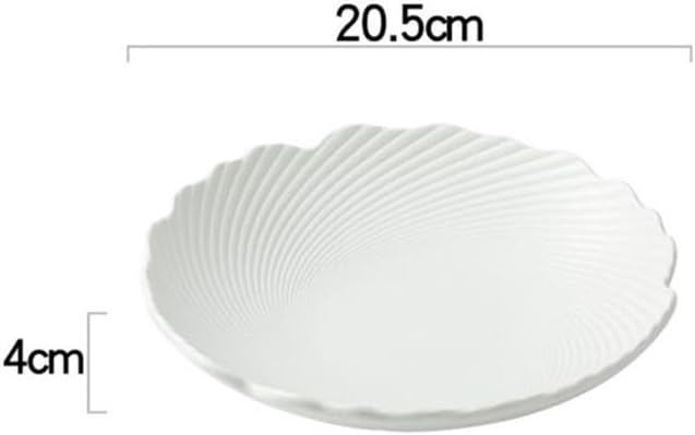 Dinner Plates Household Ceramic Salad Plate Three-dimensional Relief Texture High-grade Tableware Creative Irregular Deep Plate(Black,Medium)