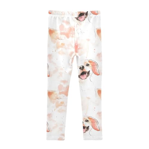 Watercolor Dog Cute Animal Girls Casual Leggings for Kids Printed Long Pant Bottoms Stretch and Soft2