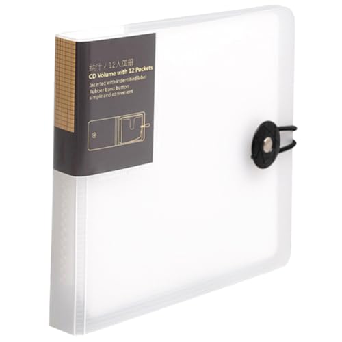 Happyyami CD Case Binder Capacity Portable CD Organizer Transparent Disc Storage Pouch for DVDs and Compact and Lightweight Design for Home and Travel Use