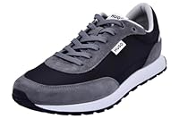 HUGO Icelin Mix Material Running Sneakers Moon Grey, Charcoal Black 10