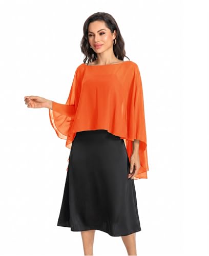 Image of Baoqiya Chiffon Capes Sheer Capelets Long Cape Poncho For Women Plus Size