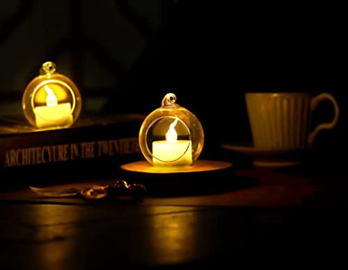 MEETOZ 24 Pcs Hanging Tealight Candle Hoder Glass Globes Terrarium, 2.36 Inches Diameter, Wedding Party Tree Decoration - Image 3