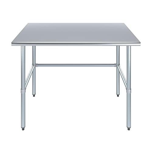 3634 x 3034 open base stainless steel work table  nsf certified heavy duty commercial prep table with galvanized legs for kitchens labs amp utility rooms