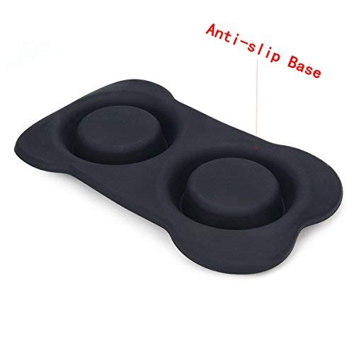Hubulk Pet Dog Bowls 2 Stainless Steel Dog Bowl With No Spill Non-Skid Silicone Mat + Pet Food Scoop Water And Food Feeder Bowls For Feeding Small Medium Large Dogs Cats Puppies (M, Black) #TOP5