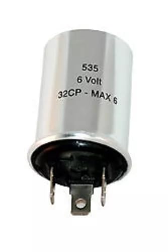3-Prong Turn Signal Flasher 535 Relay 6 Volt Vintage Cars Positive Ground Sturdy Durable Replacement Part