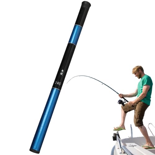 Caña de pescar compacta y ligera, de fibra de vidrio multifuncional de fibra de vidrio, para agua salada y agua