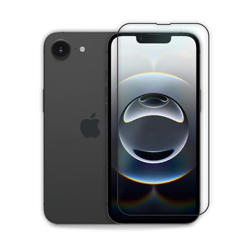 Image of Tempered Glass Screen Protector Compatible For iphone 16E (Black) Edge To Edge Full Screen Coverage With Easy Installation Kit,Pack Of 1