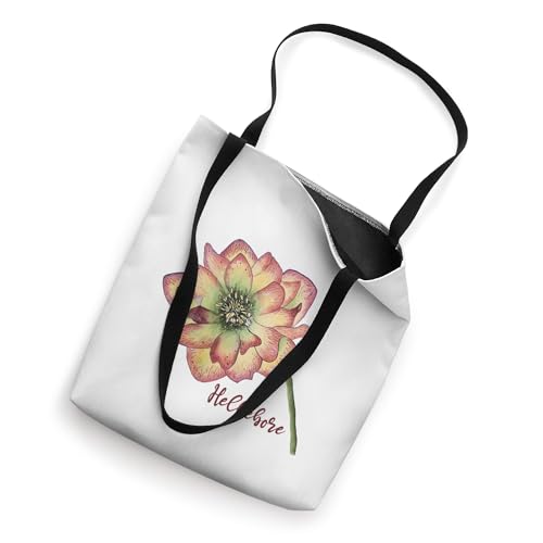 Bolso Tote con diseño botánico pintado a mano Hellebore miniatura 2