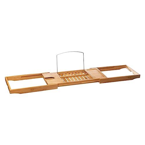 Plateau baignoire extensible bambou pour éviter les chutes d'objets - 3