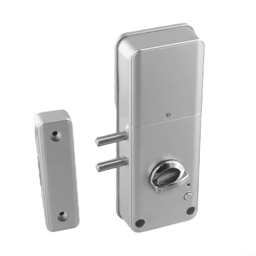 Cerradura de puerta invisible inteligente antirrobo, cerradura de puerta interior, cerradura de puerta de madera, desbloqueo de tarjeta de aplicación (para cerradura Tuya plateada)