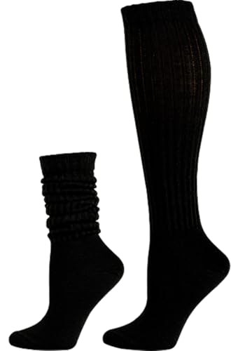 Galsang Women's Knee-High Socks; Soft Extra Long Scrunch, Cotton Boot Socks - 3 Pairs Polyester Blend Mixed Colors2