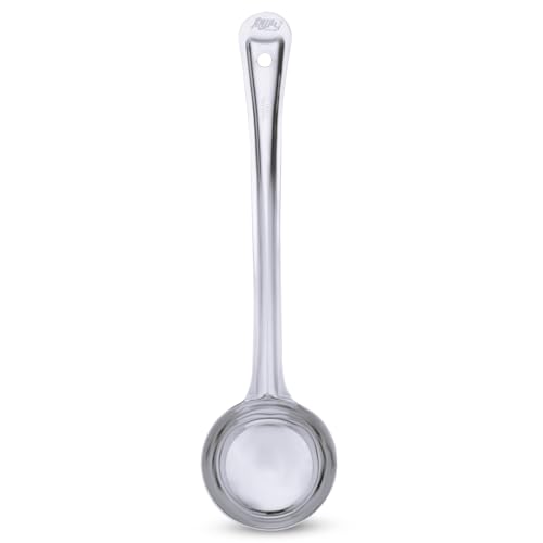 Image of Anjali Silver Stainless Steel LADLE DEEP for Size 28.7 cm| Kitchen Utensil | for Effortless Serving of Gravies, Dals, Soups & Curries