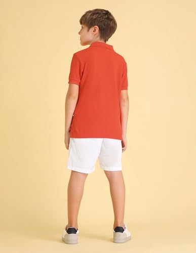 Image of U.S. Polo ASSN. Knitted Boys Polo T-Shirts - Soft Cotton Fabric, Ribbed Polo Collar, Regular Fit T Shirt for Kids