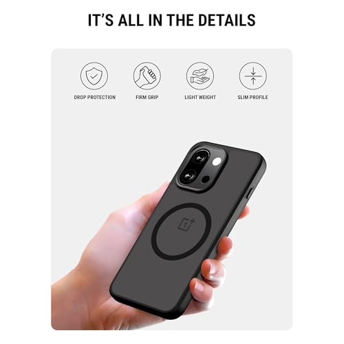 Image of DailyObjects Polycarbonate Case for OnePlus 13s Black Frosted Slim Back Cover | Full Body Protection | Wireless Charging