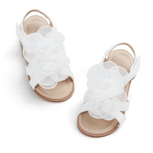 Image of PHIRAMIN Toddler Girl Sandals - Flower Girl Dress Shoes Open Toe Little Kid Wedding Party