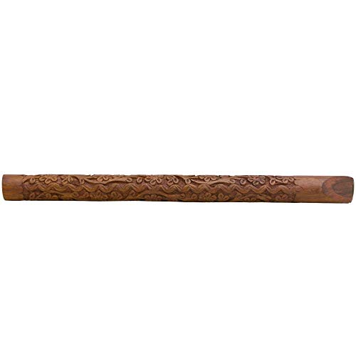 Image of Handmade Wooden Musical Flute (33x2.5x2 Cm) Elegant Brown Basuri For Shri Krishna Statue, Ideal Musician Premium Mouth Bansuri Instrument For Kanha Devotees And Music Enthusiasts