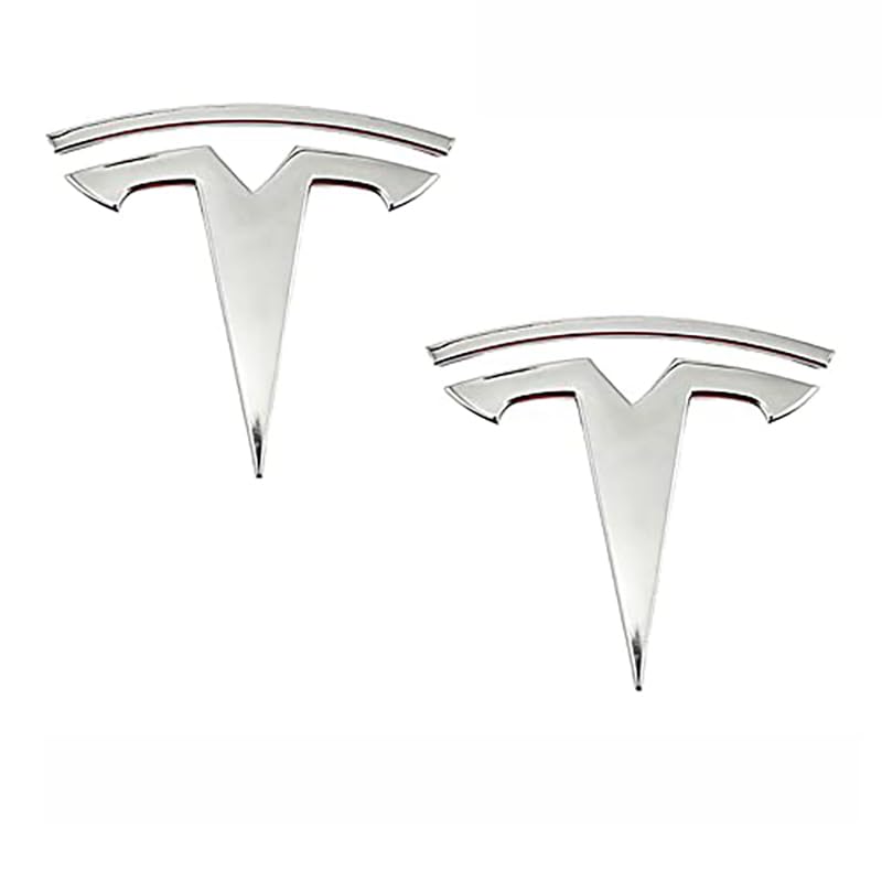 QVBGFF Auto Emblem Aufkleber für Tesla Model 3 X Y Selbstklebend Logo Emblem Badge Auto Vorne Hinten Styling Tuning Sticker Zubehör A