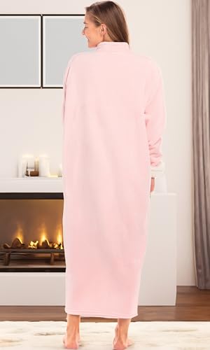 Image of Alexander Del Rossa Long Zip Up Robes, Plush Zipper Robes for Plus Size, Housecoats Zipper Front