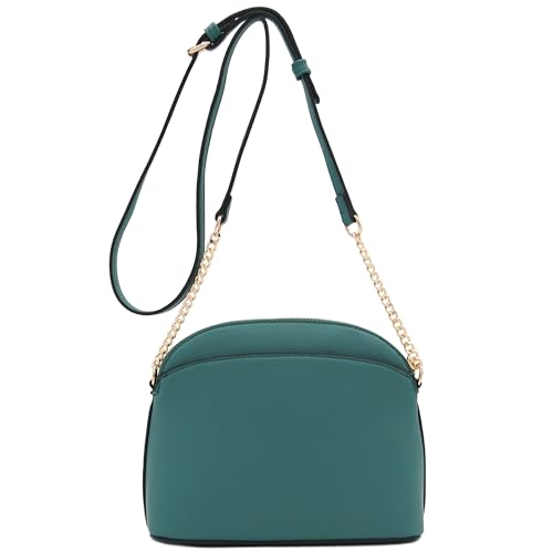 Image of FashionPuzzle Faux Leather Small Dome Crossbody Bag with Chain Strap