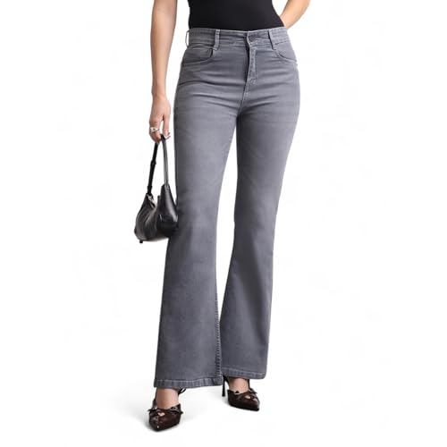 Image of Urbano Fashion Women's Mid Rise Bootcut Washed Jeans Stretchable
