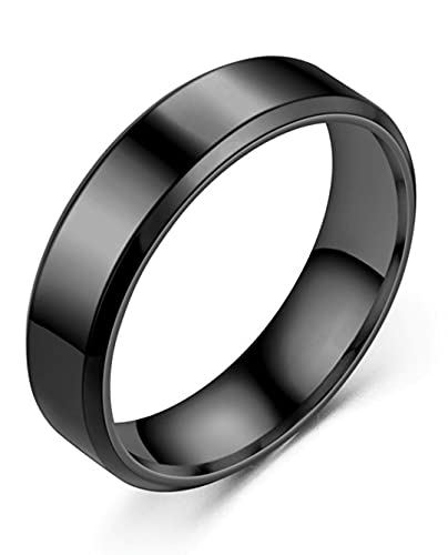 [swars] 指輪 6mm リング メンズ レディース ステンレス シンプル 選べる3color 金属アレルギー対応 US10 (ブラック, 22)（Amazon）