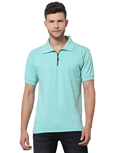 Image of UZARUS Men's Solid Cotton Regular Fit Polo T-Shirt