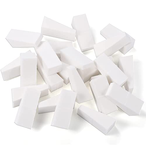 24 Pcs Éponges Maquillage, Eponge Triangle Maquillage Éponges Sans Latex Éponge de Maquillage en Forme de Triangle pour Fond de Teint Crème Liquide (Blanc)