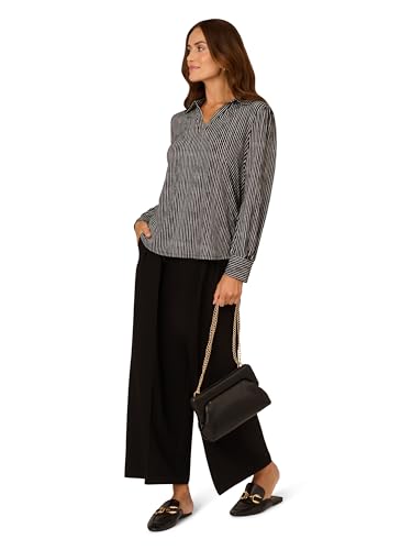 Image of Adrianna Papell Women's Print Collared V-Neck Knit Top