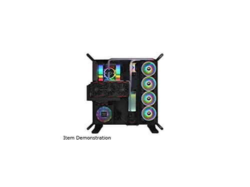 Image of Thermaltake Riing Quad 120mm 16.8 Million RGB Color (Alexa, Razer Chroma) Software Enabled 4 Light Rings 54 Addressable LED 9 Blades Hydraulic Bearing Case /Radiator Fan CL-F088-PL12SW-B, Black