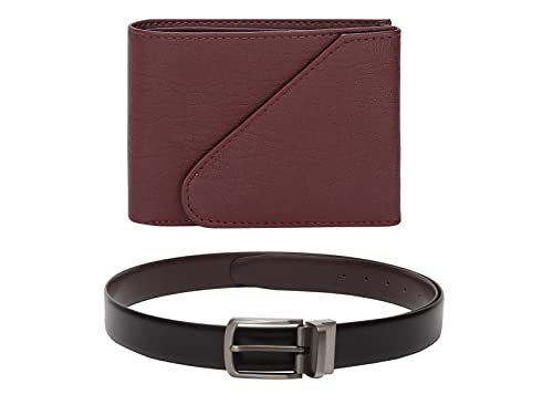 Image of Amicraft Men's Synthetic Leather Gift Set Pack of Wallet & Belt