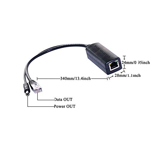 Divisor POE pasivo COOSO, 24 V a 12 V, compatible con la mayoría de dispositivos POE sin switch y todas las cámaras web, paquete de 5 unidades miniatura 5