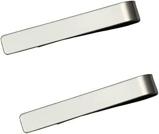 2 Pack Men Tie Clips, Tie Clip-Skinny Tie Bar for Mens, Stainless Steel Tie Pin Skinny Tie Clasp Classic Necktie Bar Clip Silver Tie Pin Set for Business Wedding Meeting Party and Daily Life (Silver)
