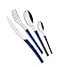 EME POSATERIE Loto Blu 99 - Set di Posate da Tavola in acciaio inox 18/10, per 6 persone, 24 pezzi