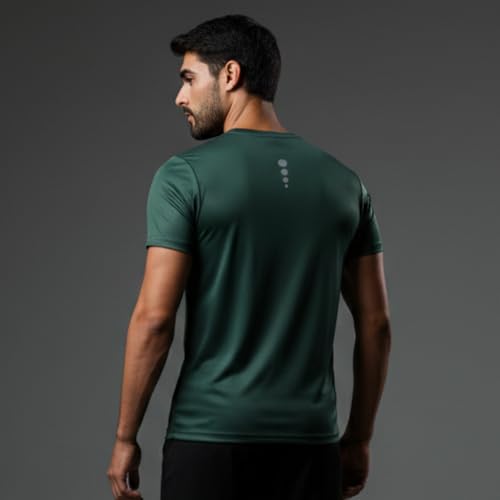 Image of Round Neck Moisture Absorbing Performance Half Sleeve Slim Fit T-Shirt for Men | Quick Dry Technology | Light Weight & Breathable Fabric | Ideal for Indoor & Outdoor Physical Activity