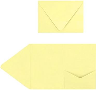 LUXPaper A7 Pocket Invitations (5 x 7) - Lemonade (10 Qty) | Perfect for Invitation Suites, Weddings, Announcements, Sending Cards, Elegant Events | EX10-LEBA707PF-10