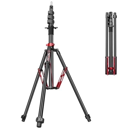 ​​FreeSea プロ用 ライトスタンド 大型1.4インチチューブ 高耐久 アルミニウム合金三脚 高さ270cm フリップロック ガススプリング 8kg対応 コンパクト収納 軽量設計 スタジオ 撮影 動画用​