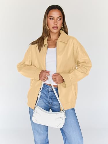 Trendy Queen Womens Leather Jacket, Oversized Going Out & Everyday Statement Piece, Bomber Jacktes Moto Coat