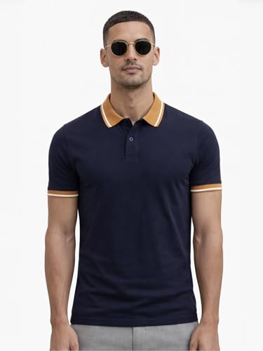 Image of Veirdo Pure Cotton Half Sleeves Regular Fit Plain Solid Classic Polo Colored Collar T-Shirt for Men (Colors: Olive, Black & White)