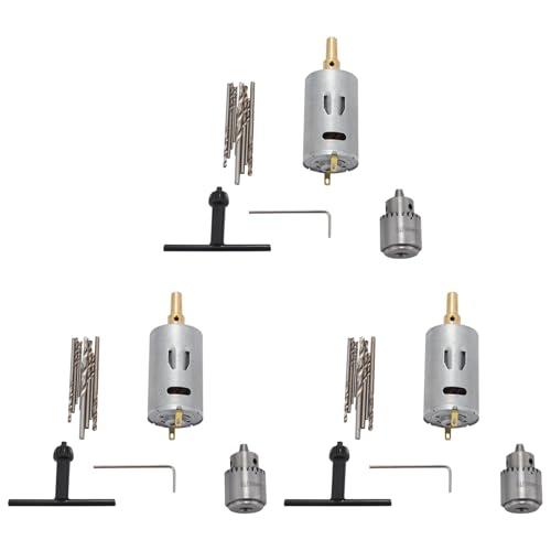 Taladro manual compacto con motor 12V y juego de brocas