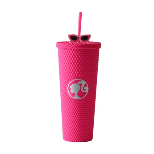 MINISO Barbie Collection Studded Tumbler with Straw (700mL), Fashionable and Functional Drinkware for Barbie Enthusiasts