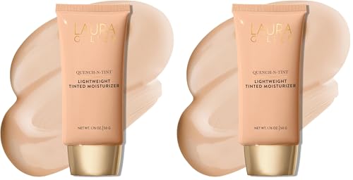 Image of LAURA GELLER NEW YORK Quench-n-Tint Hydrating Foundation - Light - Sheer to Light Buildable Coverage - Natural Glow Finish - Lightweight Formula with Hyaluronic Acid (Pack of 2)