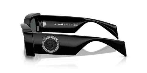 Image of Versace Unisex Sunglasses Black Frame, Dark Grey Lenses, 52MM