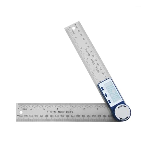 2 in 1 デジタル角度定規 大画面ディスプレイ 分度器(Silver)