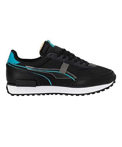 Image of Puma Unisex-Adult Future Rider Twofold Sneaker, Black-Deep Aqua, 8 UK