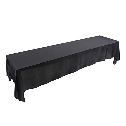 WPKD BLUEIY 145 x 320cm Tovaglia Rettangolare, Impermeabile Resistente alle Rughe e alle Macchie Tovaglia in Poliestere Lavabile e Decorativa per Feste e Matrimoni(Nero)