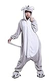 YoYoiei Silver Mouse Kigurumi One Piece Hooded Pajamas Animal Costume L